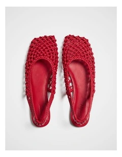 Remi Woven Flat in Rouge