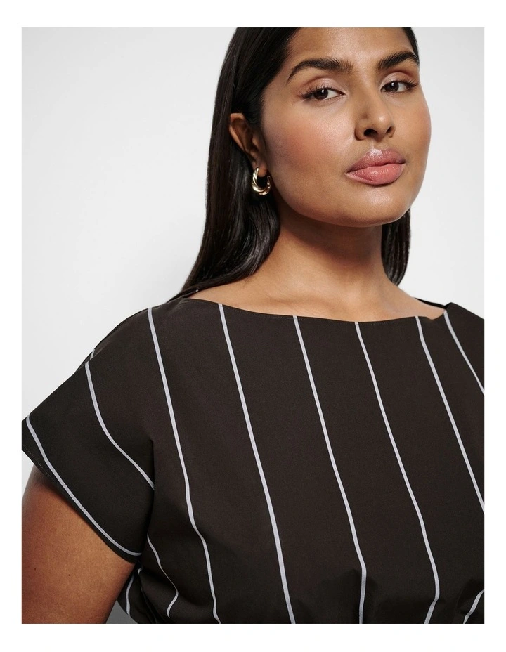 Lorraine Top in Bitter Chocolate Multi Stripe image 2