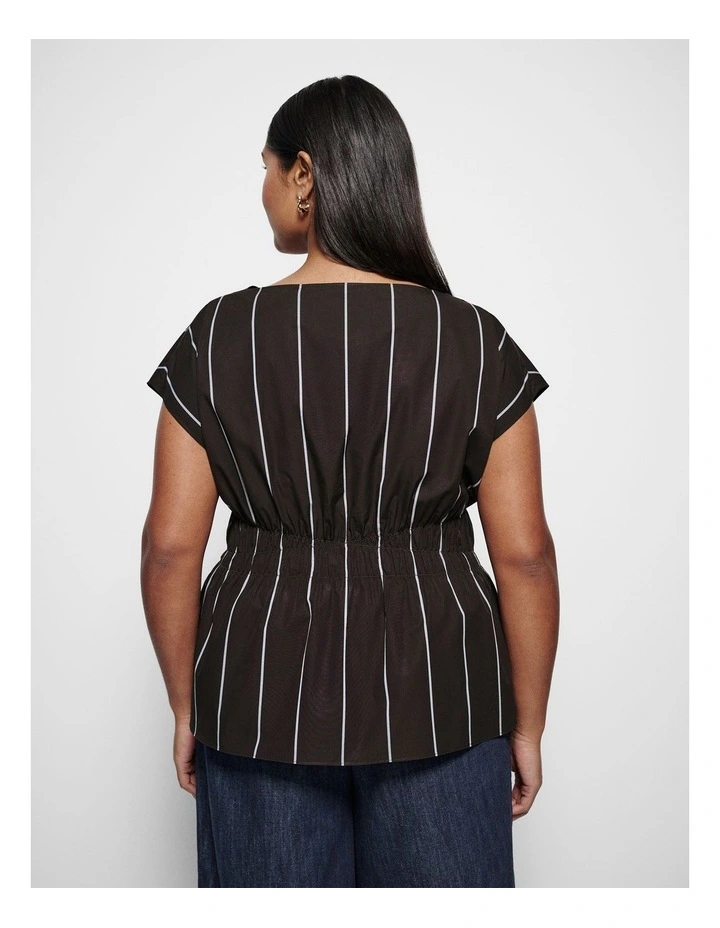 Lorraine Top in Bitter Chocolate Multi Stripe image 3
