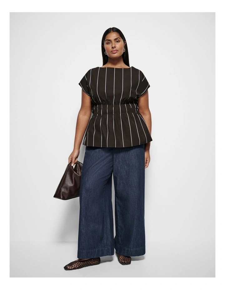 Lorraine Top in Bitter Chocolate Multi Stripe image 4