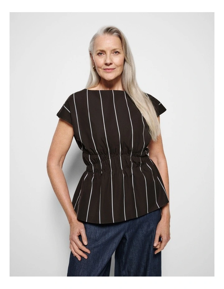 Lorraine Top in Bitter Chocolate Multi Stripe image 5