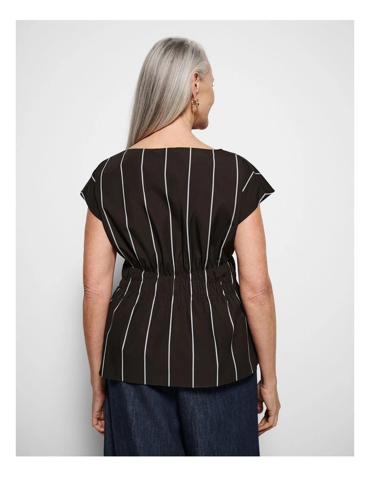 Lorraine Top in Bitter Chocolate Multi Stripe image 7