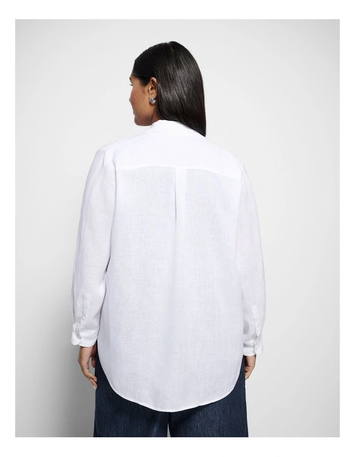 Pocket Linen Shirt in White image 3
