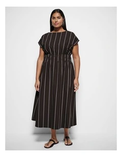 Lorraine Dress in Bitter Chocolate Multi Stripe