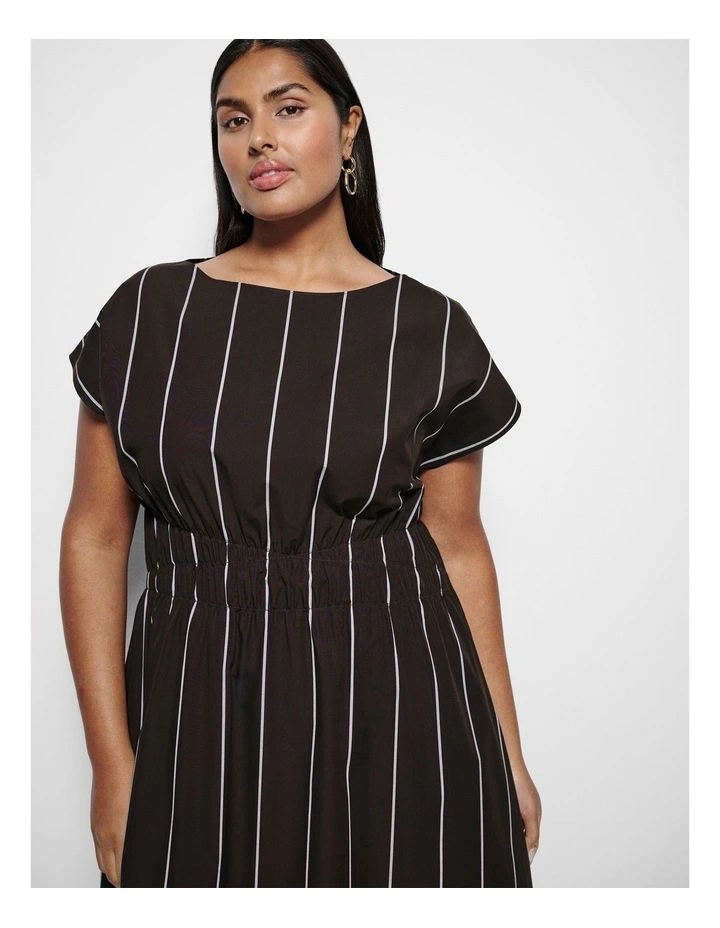 Lorraine Dress in Bitter Chocolate Multi Stripe image 2