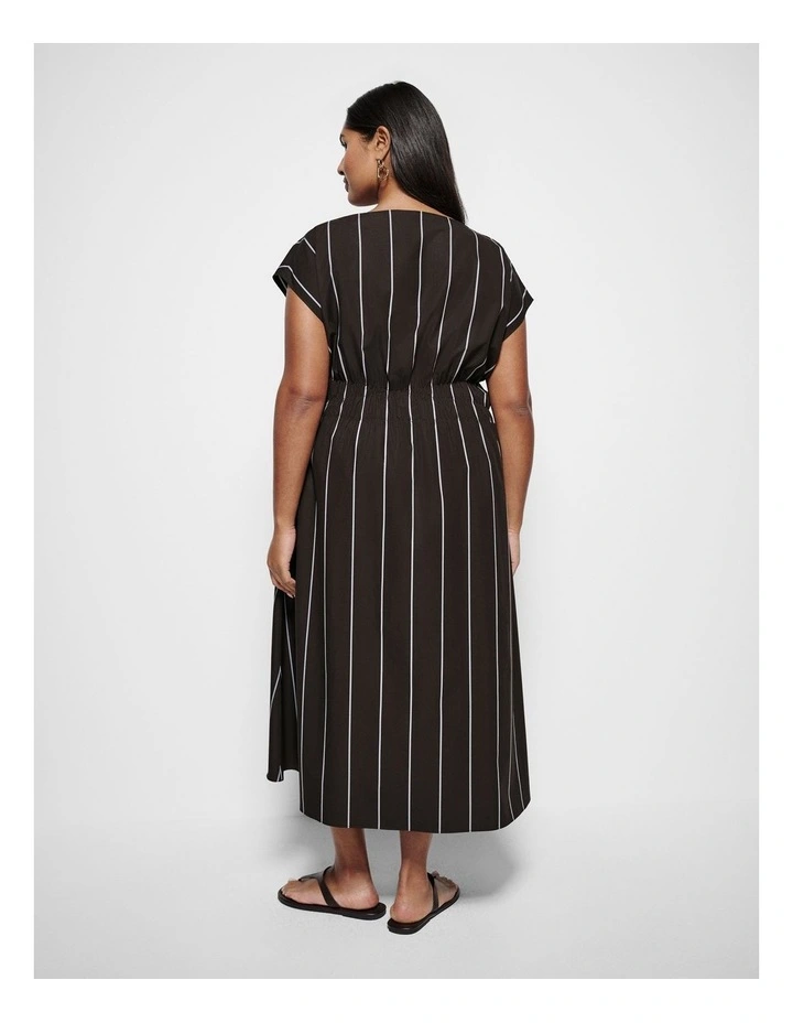 Lorraine Dress in Bitter Chocolate Multi Stripe image 3