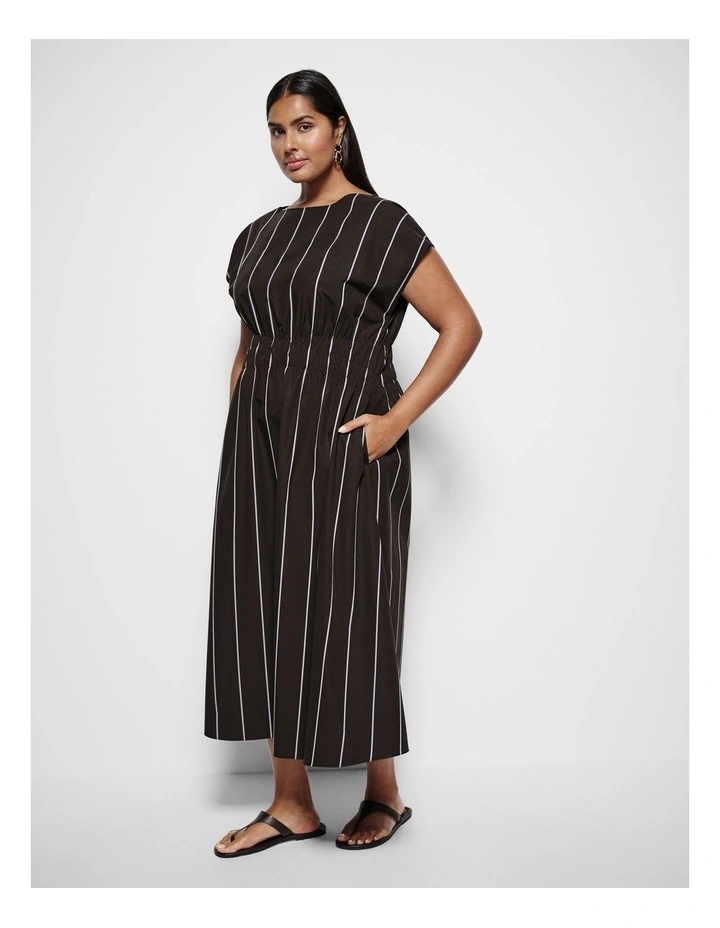 Lorraine Dress in Bitter Chocolate Multi Stripe image 4