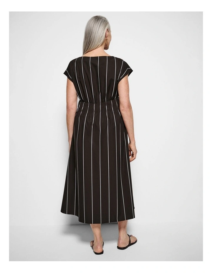 Lorraine Dress in Bitter Chocolate Multi Stripe image 7