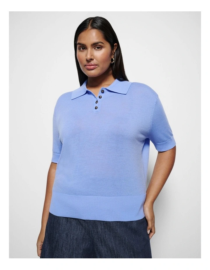 Dakota Knit Polo in Cornflower image 1