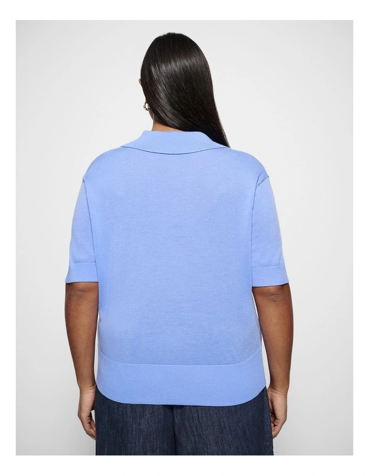 Dakota Knit Polo in Cornflower image 3