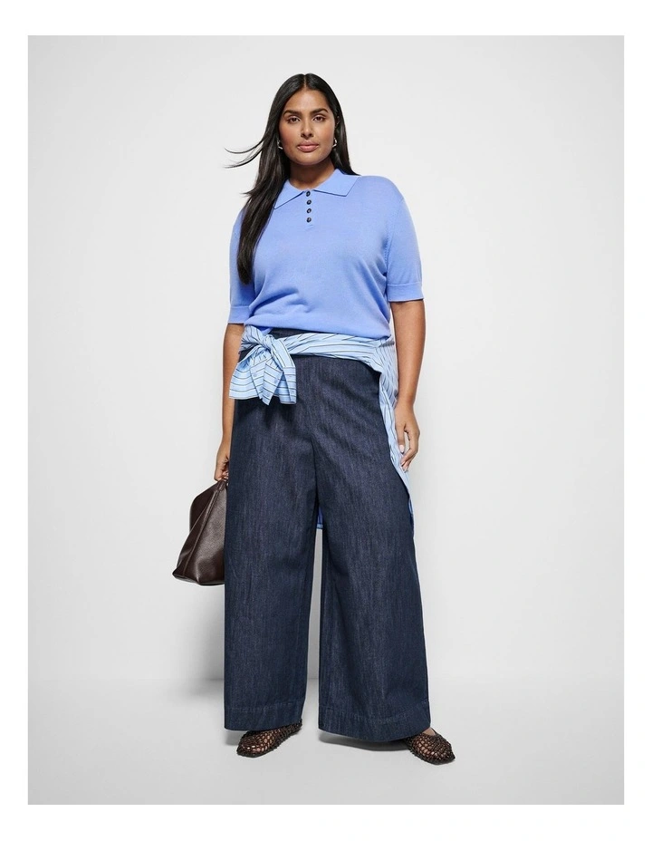 Dakota Knit Polo in Cornflower image 4