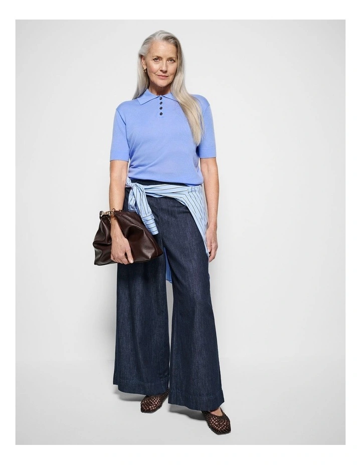 Dakota Knit Polo in Cornflower image 7