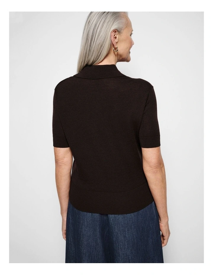 Dakota Knit Polo in Bitter Chocolate image 7