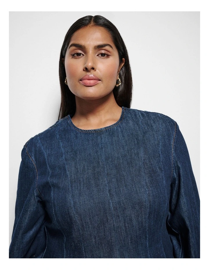 Cindy Dress in Raw Denim image 2
