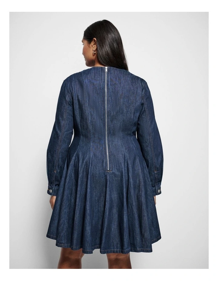 Cindy Dress in Raw Denim image 3