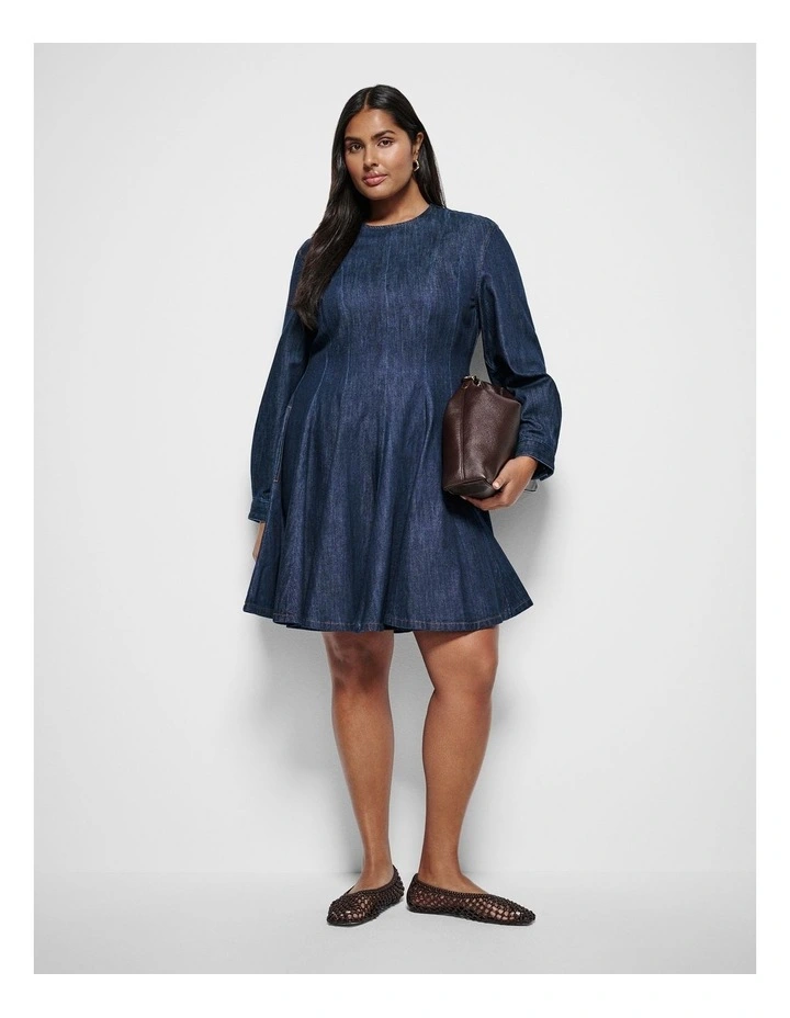 Cindy Dress in Raw Denim image 4