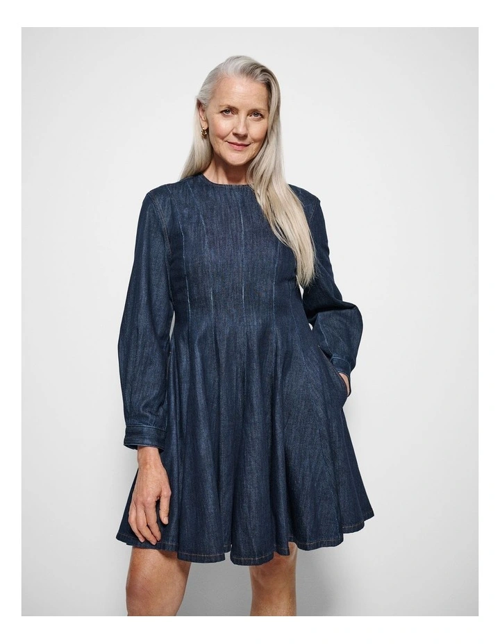 Cindy Dress in Raw Denim image 5