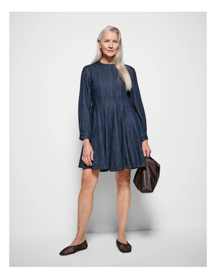 Cindy Dress in Raw Denim image 7