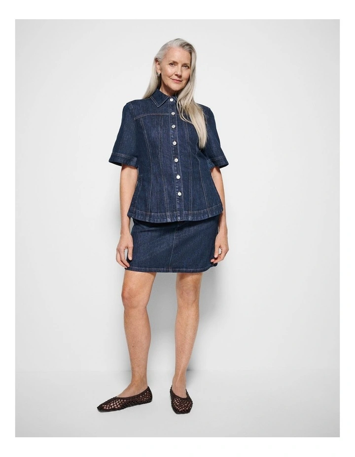 Cindy Skirt in Raw Denim image 5