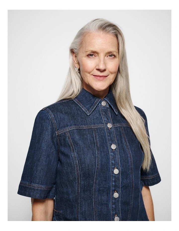 Cindy Shirt in Raw Denim image 6