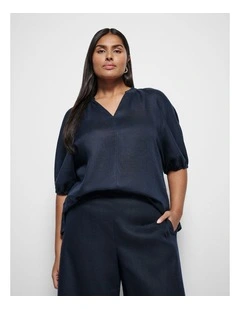Belinda Blouse in Navy