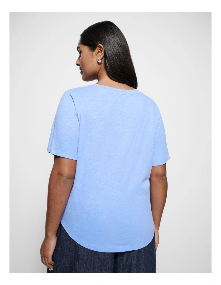 Rue V Neck Tee in Cornflower image 3
