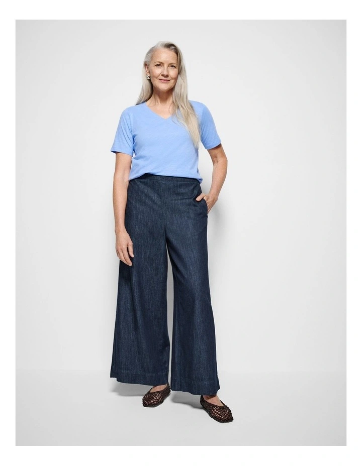 Rue V Neck Tee in Cornflower image 7
