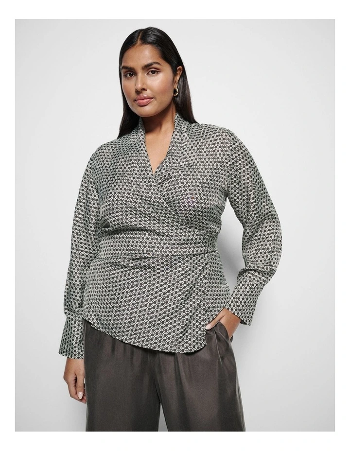 Quinn Top in Bitter Chocolate Geo Print image 1