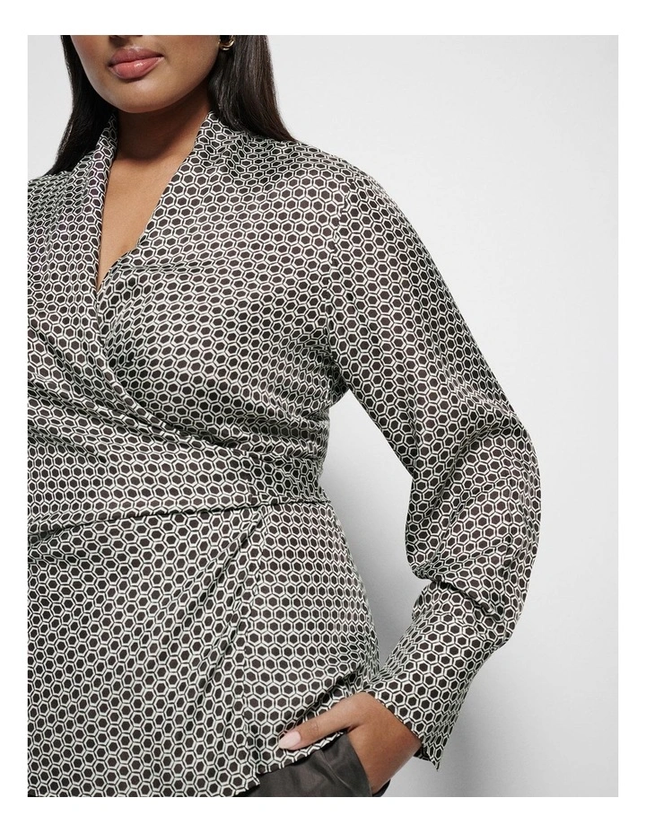 Quinn Top in Bitter Chocolate Geo Print image 2