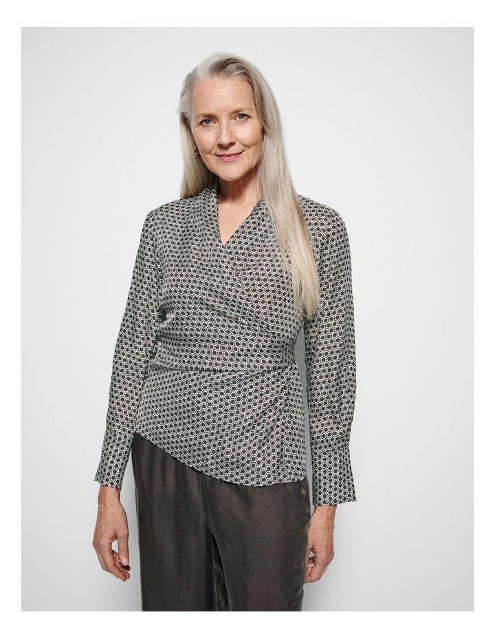 Quinn Top in Bitter Chocolate Geo Print image 5