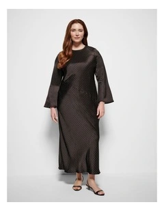 Tilly Dress in Bitter Chocolate Mini Spot