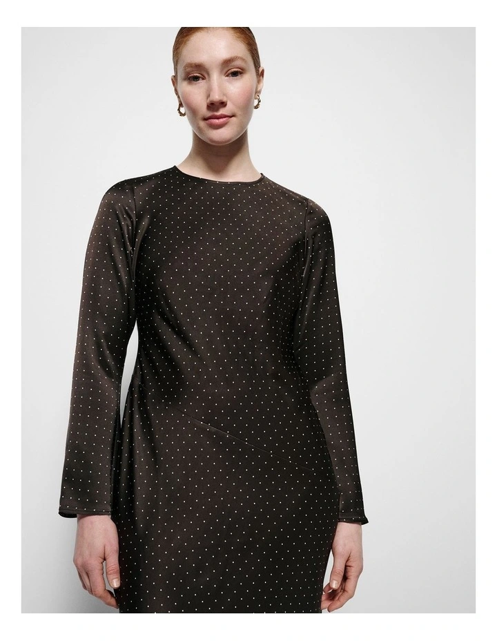 Tilly Dress in Bitter Chocolate Mini Spot image 6