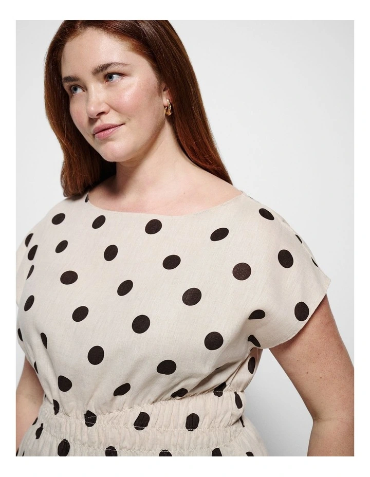 Benni Top in Flax and Bitter Chocolate Spot image 2