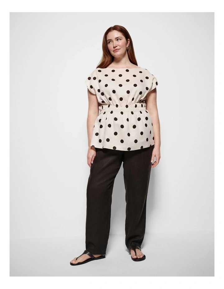 Benni Top in Flax and Bitter Chocolate Spot image 4