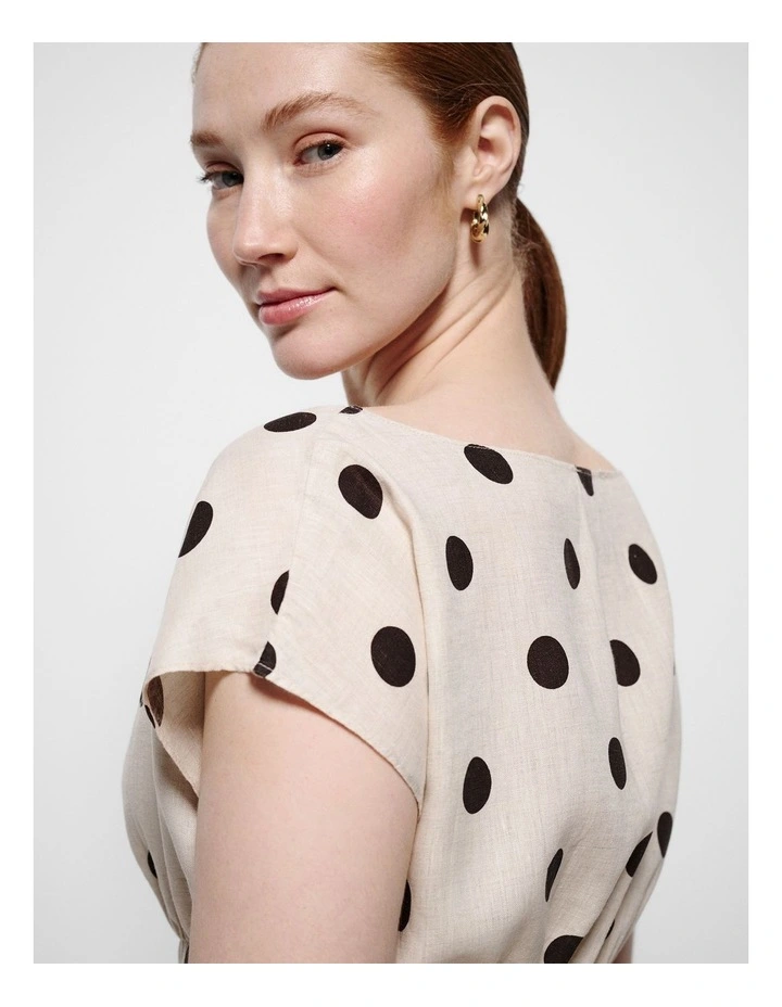 Benni Top in Flax and Bitter Chocolate Spot image 6
