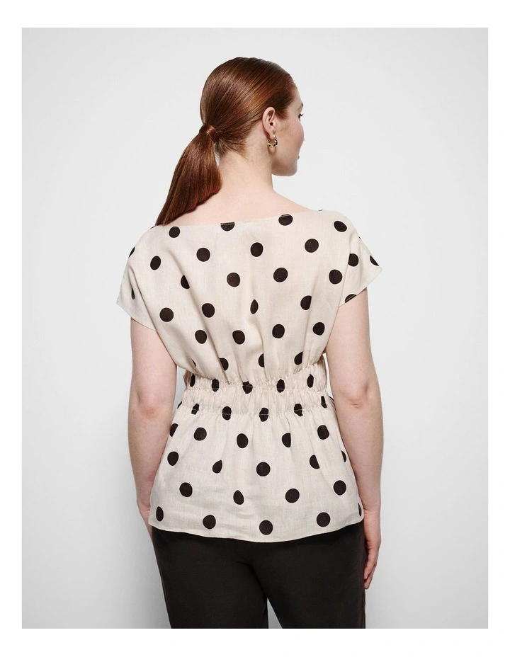 Benni Top in Flax and Bitter Chocolate Spot image 7