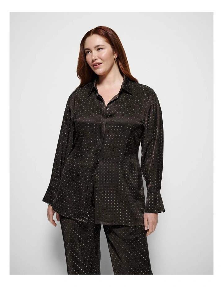 Tilly Shirt in Bitter Chocolate Mini Spot image 1