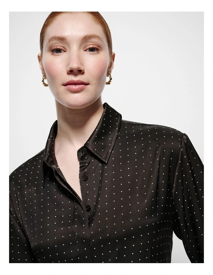 Tilly Shirt in Bitter Chocolate Mini Spot image 6