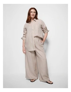 Linen Pant in Natural Stripe