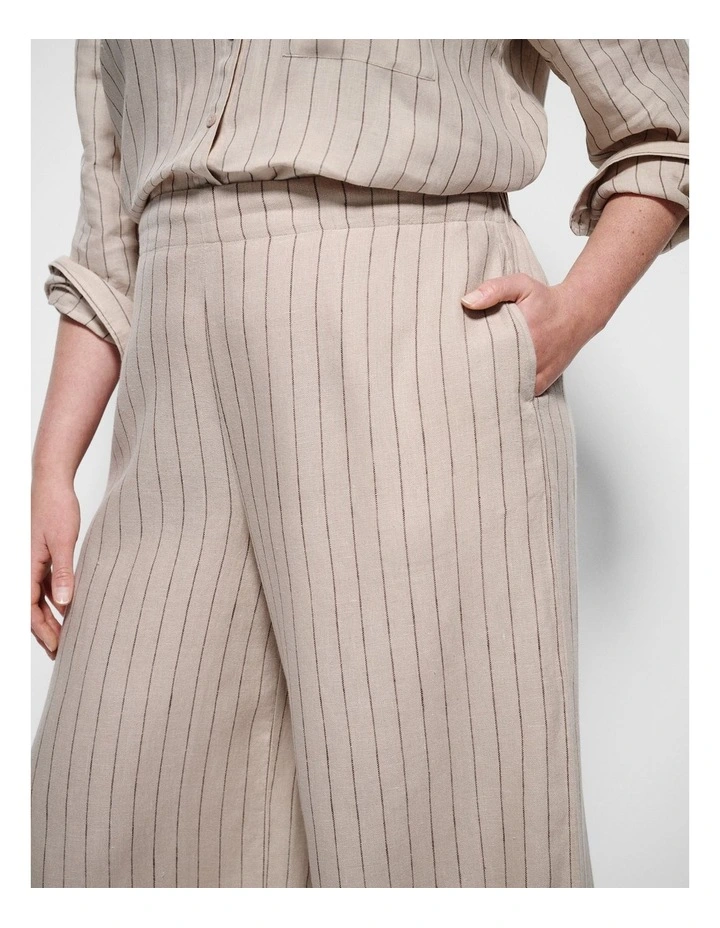 Linen Pant in Natural Stripe image 3