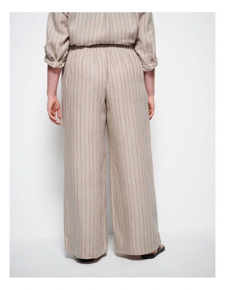 Linen Pant in Natural Stripe image 4