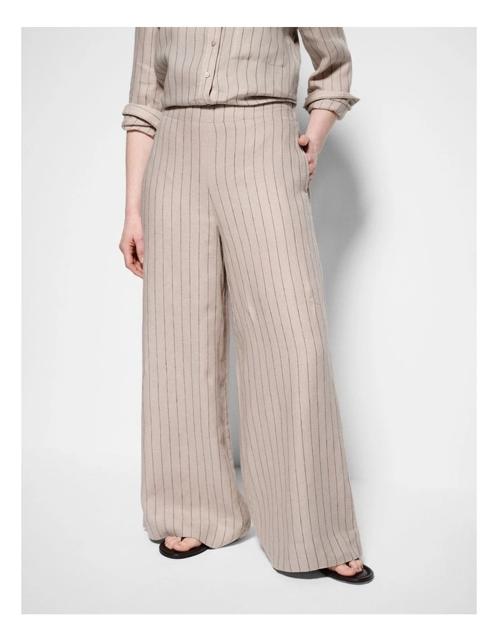 Linen Pant in Natural Stripe image 6