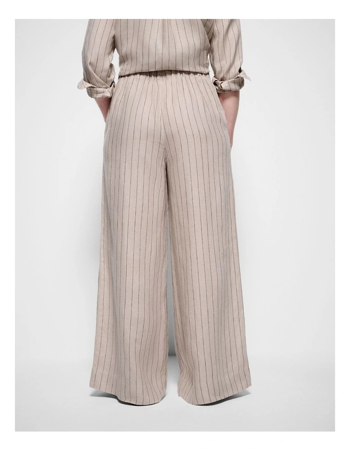 Linen Pant in Natural Stripe image 7