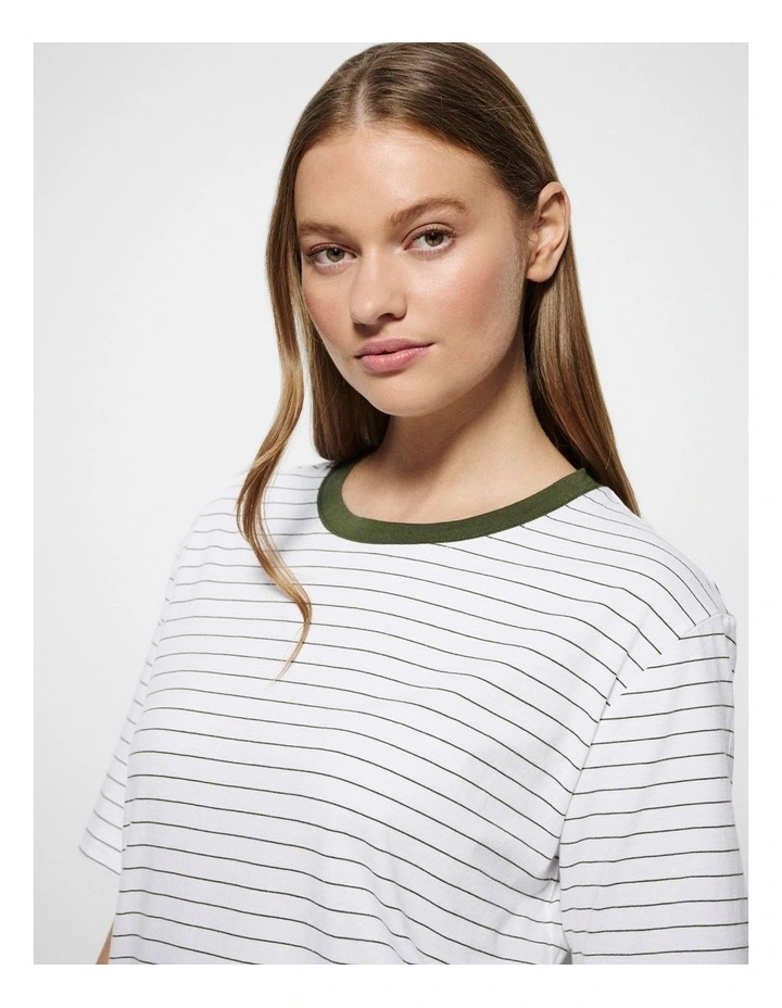 Dani Tee in Leaf Green Stripe image 2