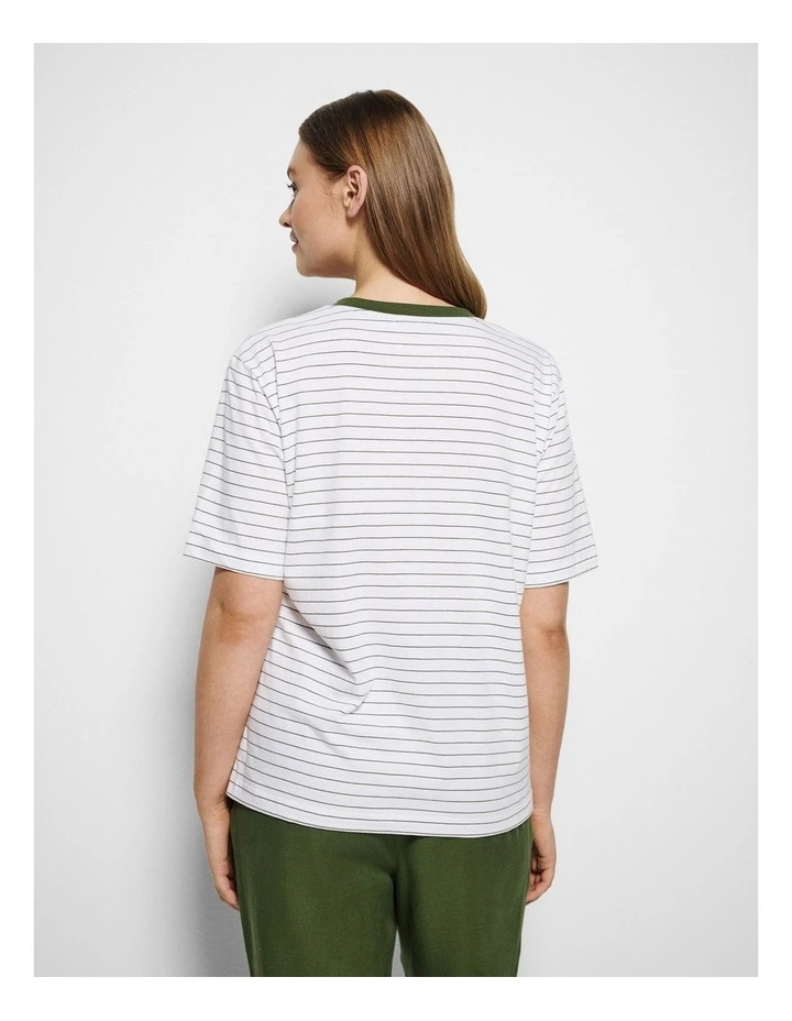 Dani Tee in Leaf Green Stripe image 3