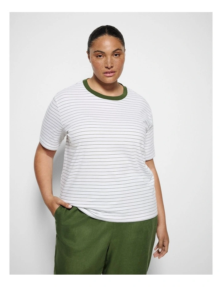 Dani Tee in Leaf Green Stripe image 5