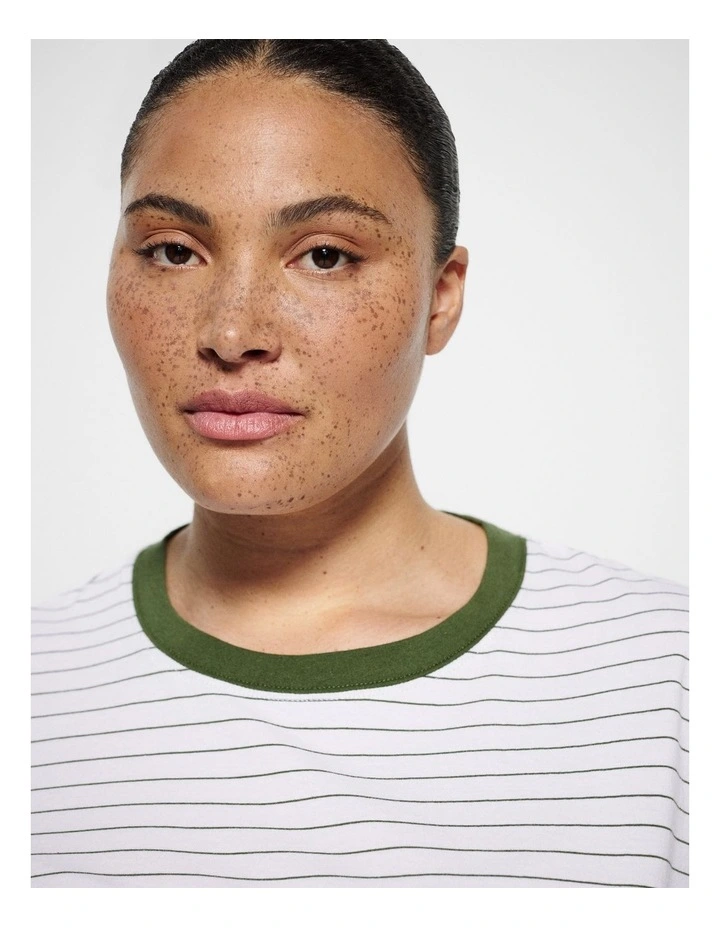Dani Tee in Leaf Green Stripe image 6