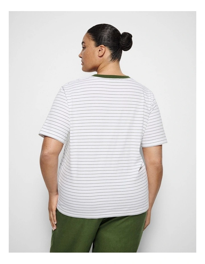 Dani Tee in Leaf Green Stripe image 7