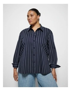 Vicki Shirt in True Navy Multi Stripe