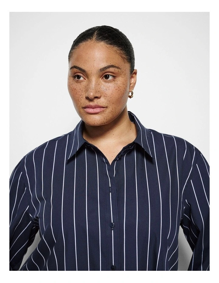 Vicki Shirt in True Navy Multi Stripe image 2